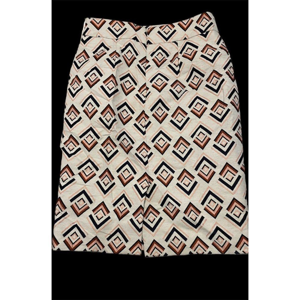 Ann Taylor Woman’s Sz 2 Straight pencil Skirt Chevron Embroidered Lined Zip